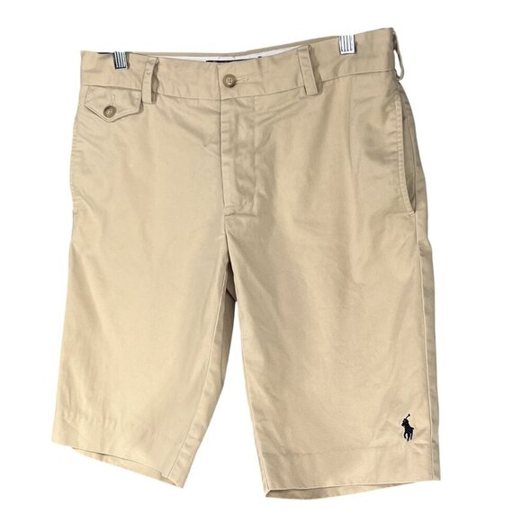 Ralph Lauren Sport Womens 6 Khaki Chino Shorts Blue Pony Logo Old Money Preppy - Picture 4 of 14